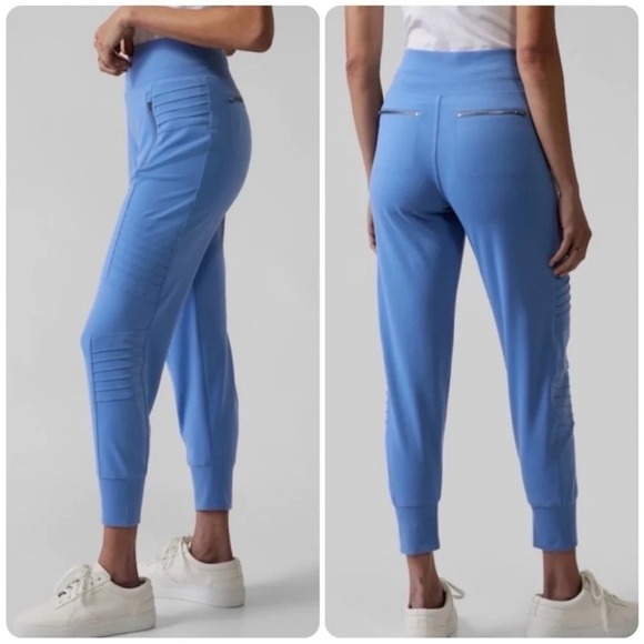 Athleta Pants - Athleta Venice Moto Jogger Pants Cottage Blue Size Small- Athleisure Activewear